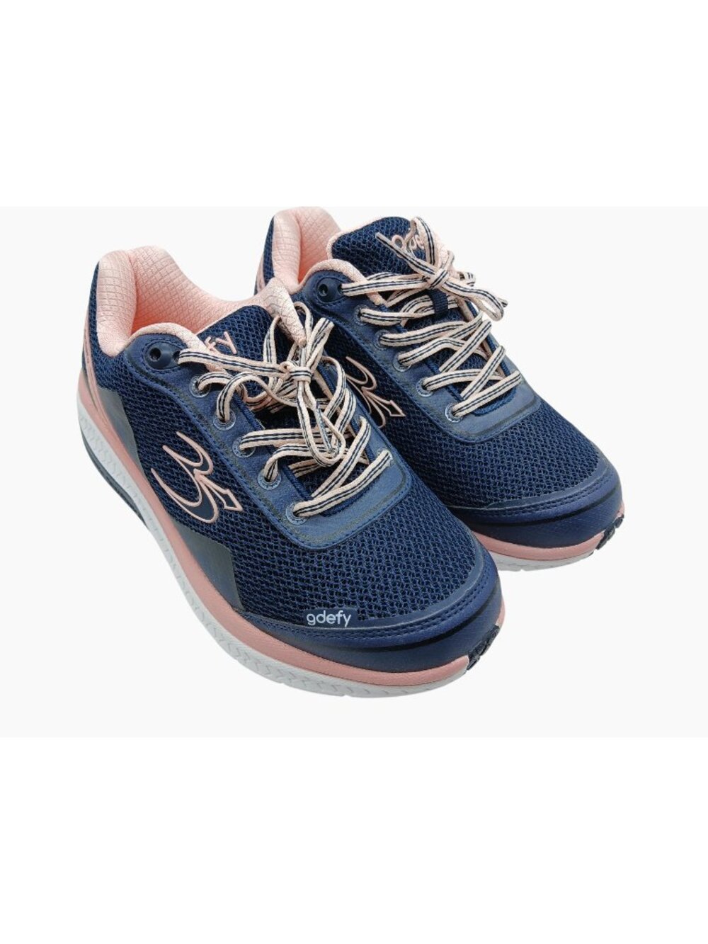 Gravity Defyer Womens Gdefy Mighty Walk Blue Pink Shoes Size 8 Corrective Fit